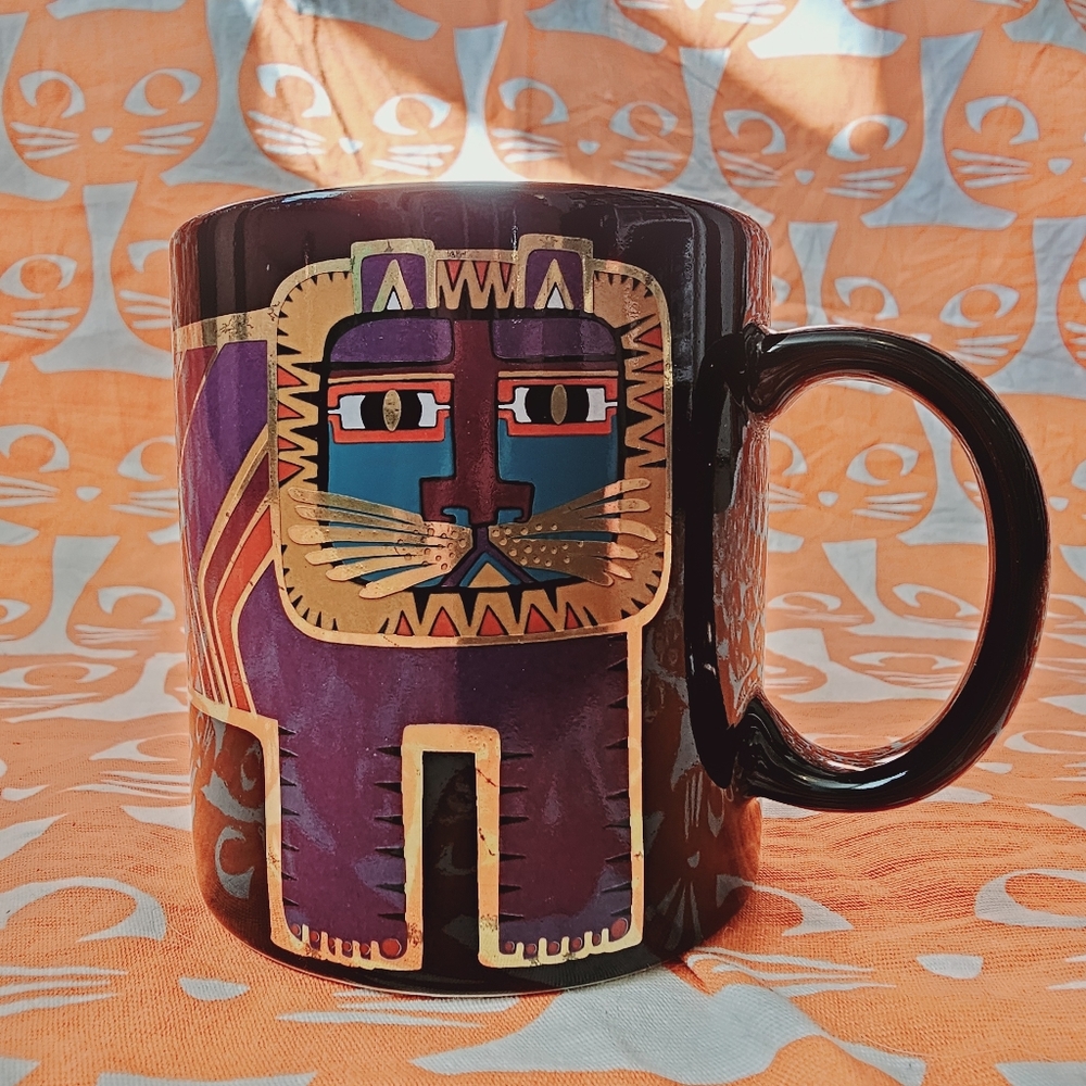 Laurel Burch Lion Art Artist Mug from Japan, nice rare find!